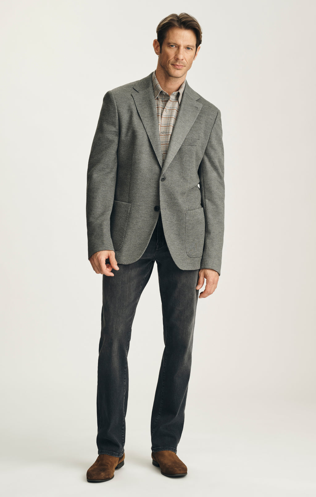 Matteo Interlock Blazer in Anthracite Melange