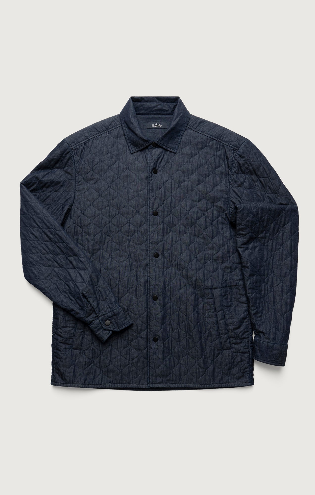 Denim Quilted Overshirt In Rinse