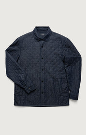 Denim Quilted Overshirt In Rinse
