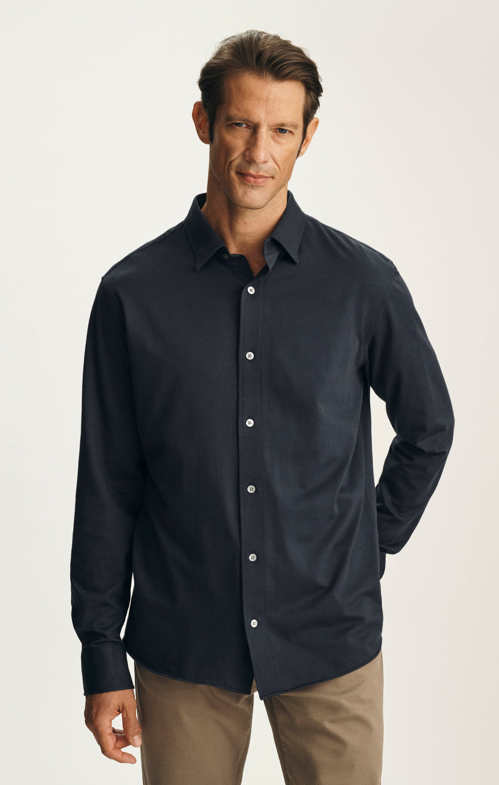 Cotton Blend Shirt in Total Eclipse