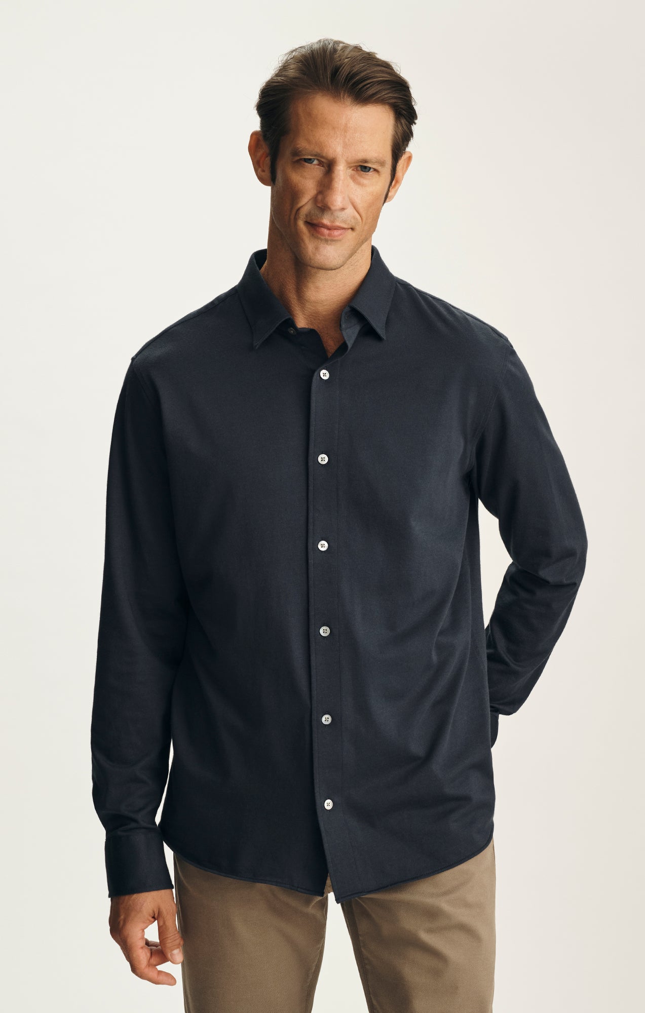 Cotton Blend Shirt in Total Eclipse