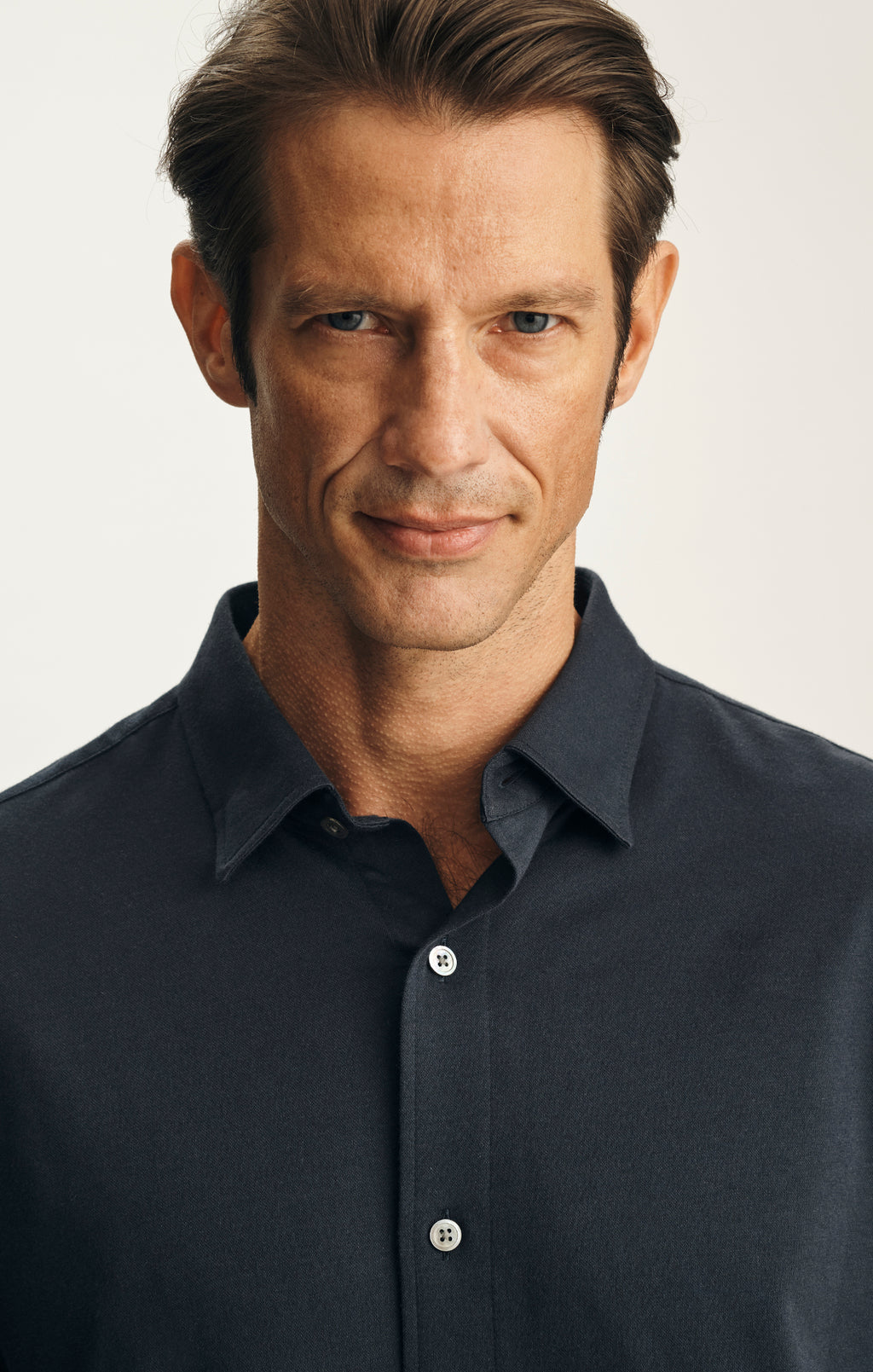 Cotton Blend Shirt in Total Eclipse