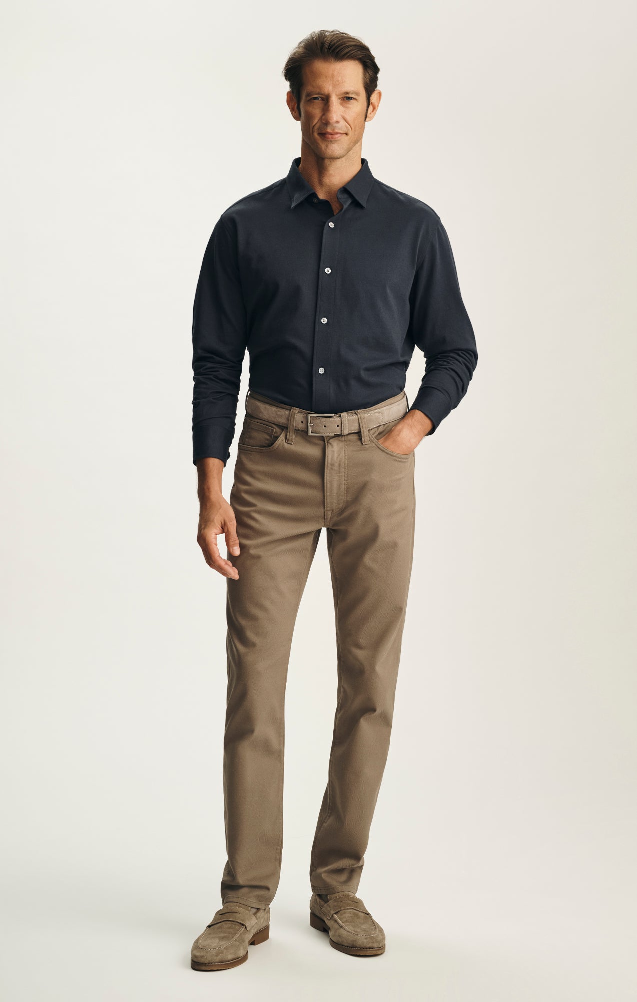 Cotton Blend Shirt in Total Eclipse