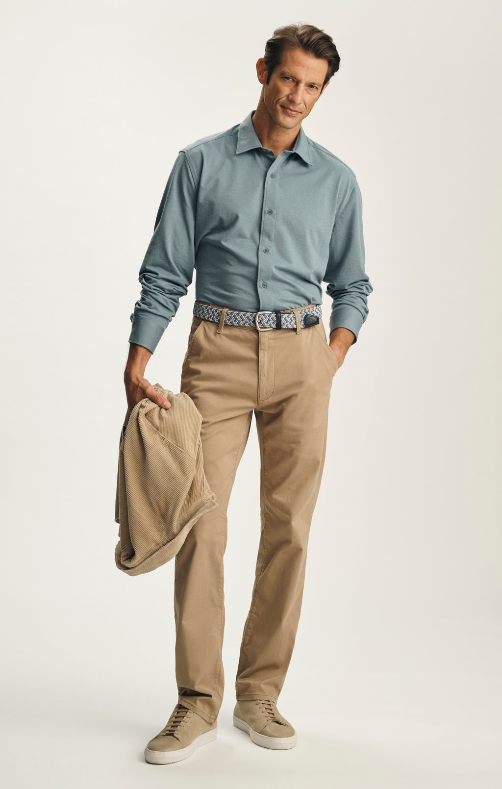 Cotton Blend Shirt in Blue Mirage