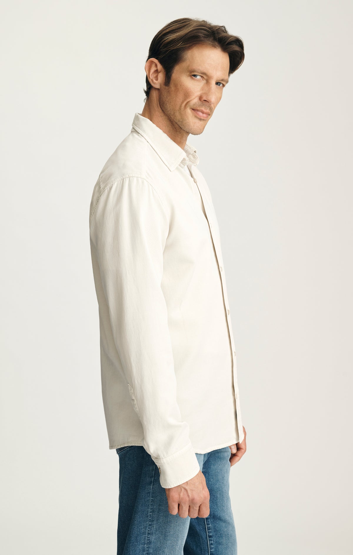 Tencel™ Blend Shirt in Silver Birch