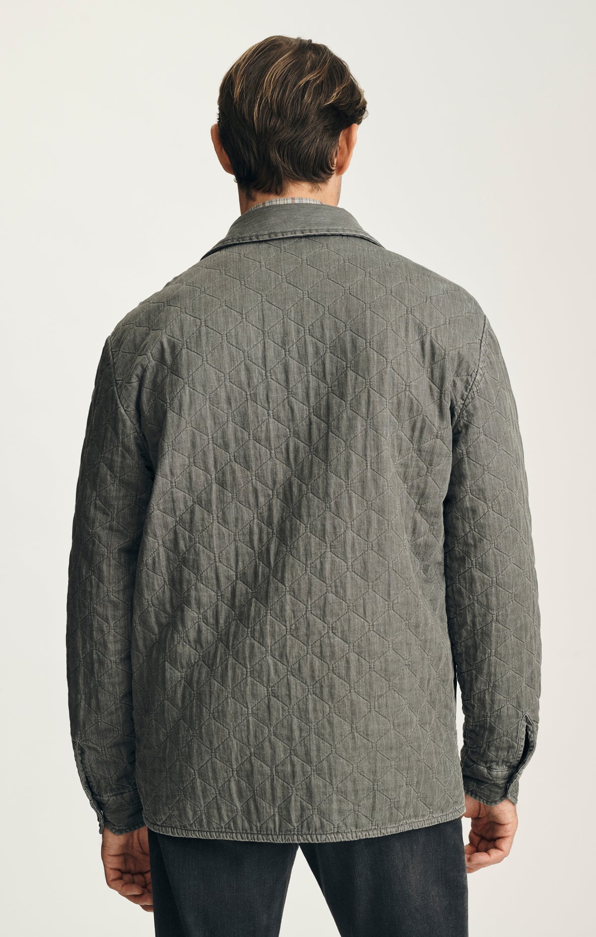 Quilted Overshirt in Dark Grey
