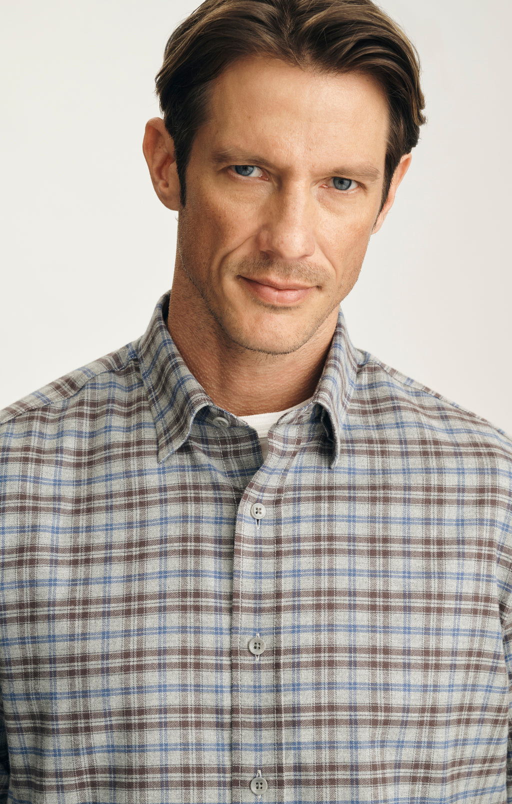 Check Shirt in Grey Melange