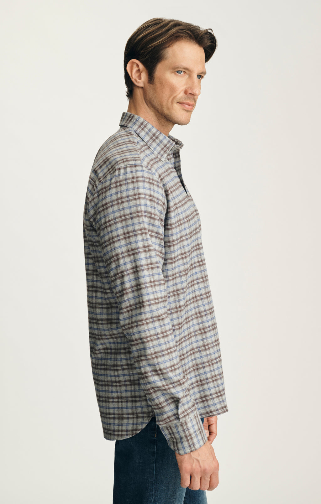 Check Shirt in Grey Melange