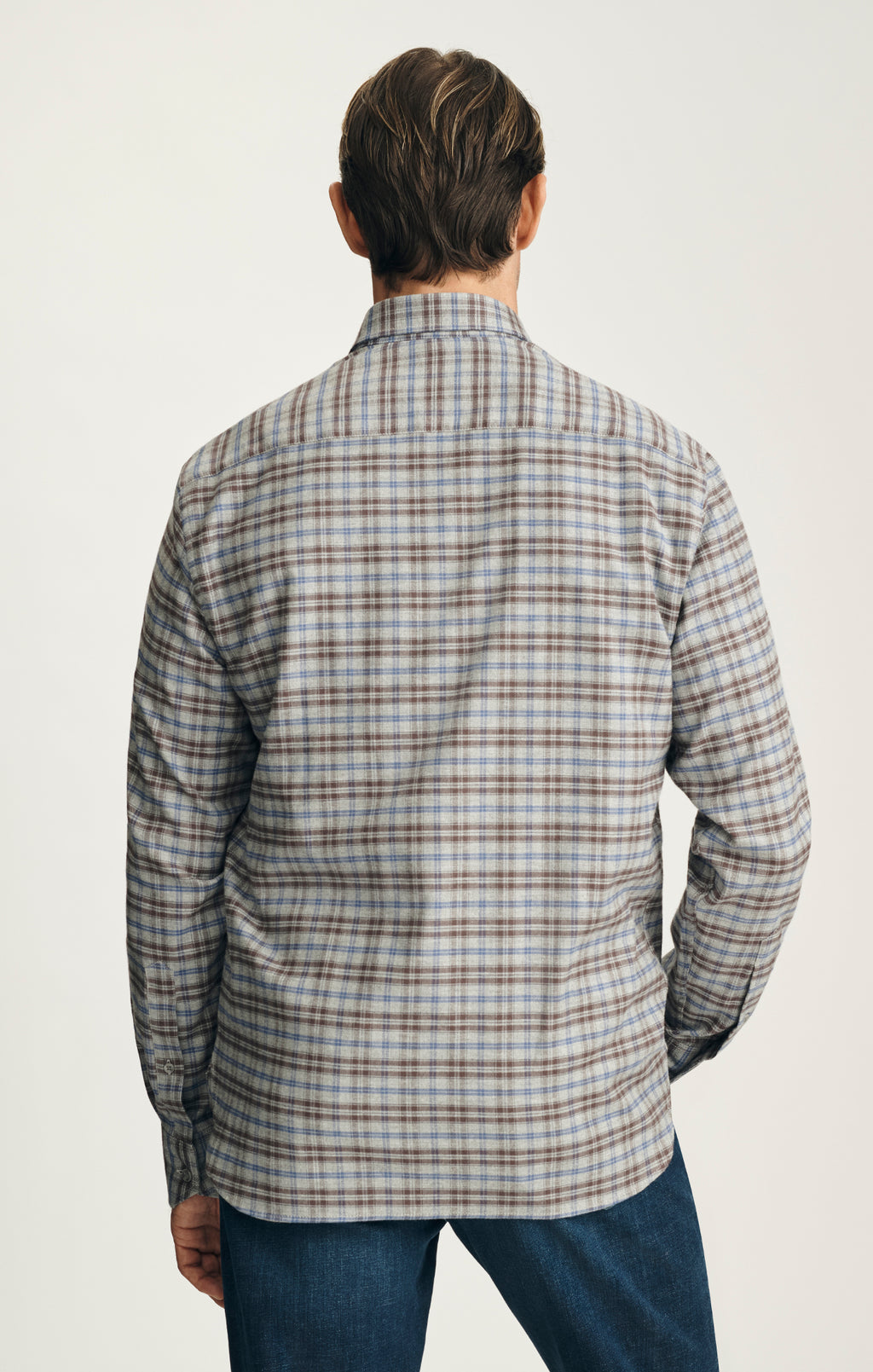 Check Shirt in Grey Melange