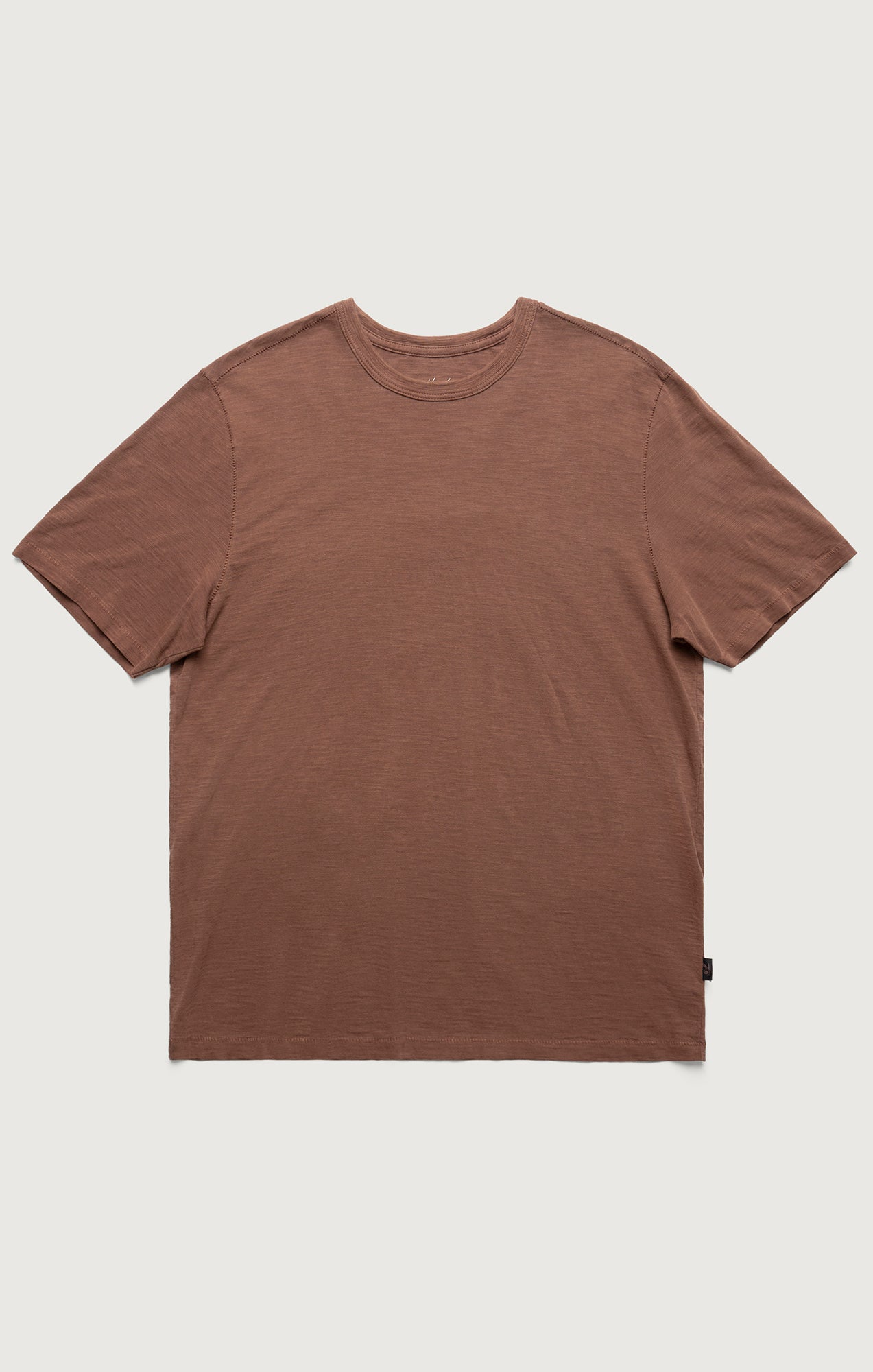 Slub Crew Neck T-Shirt in Cappuccino