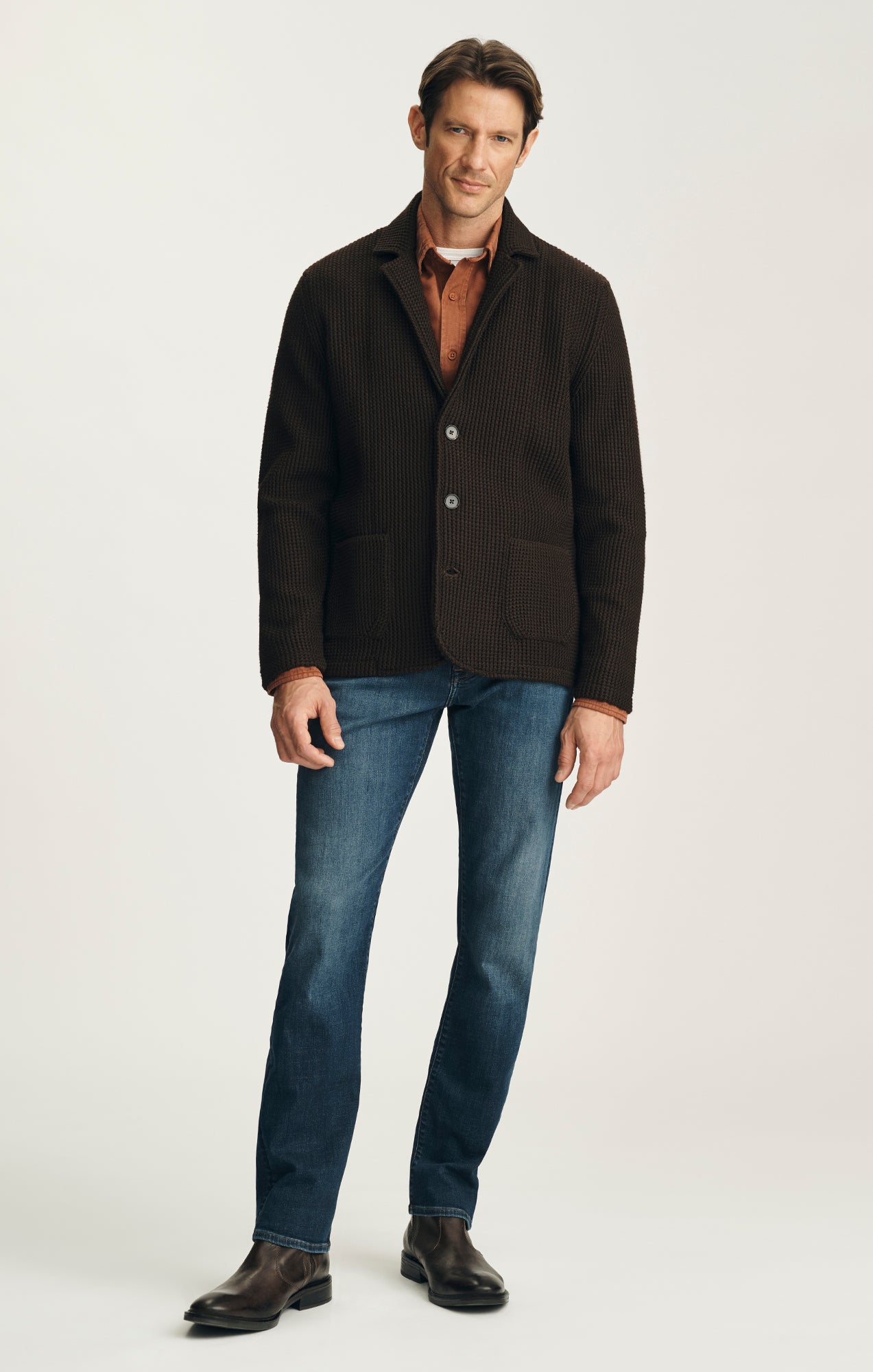 Birch Knit Blazer in Brown