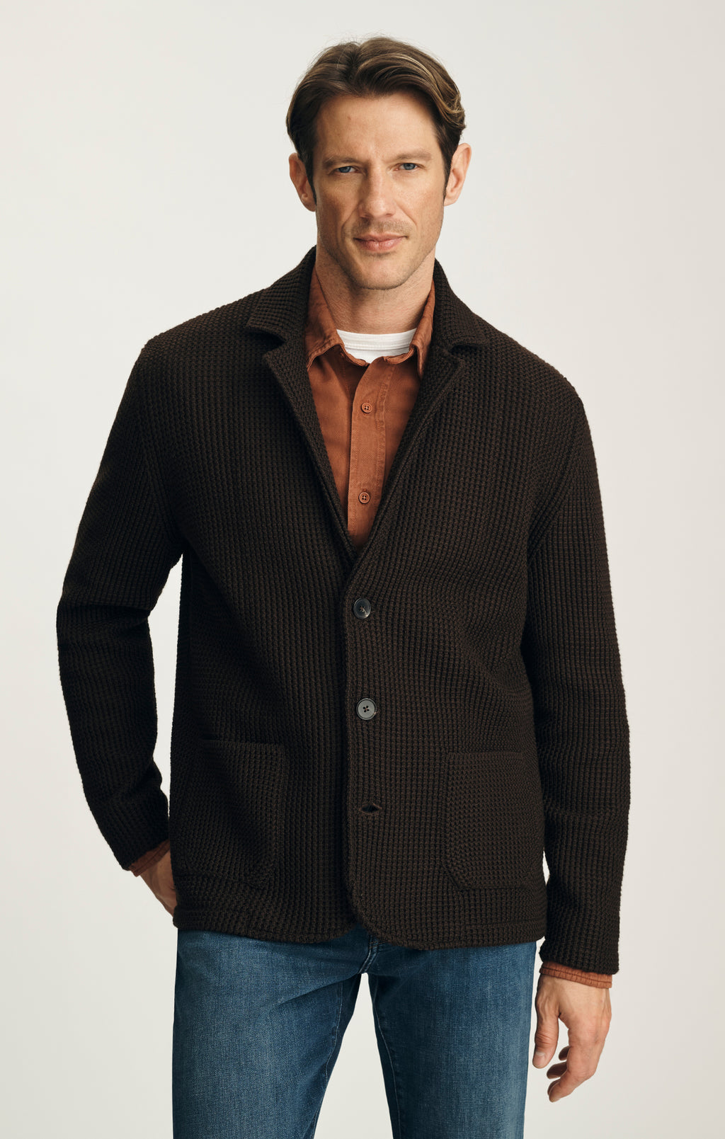 Birch Knit Blazer in Brown