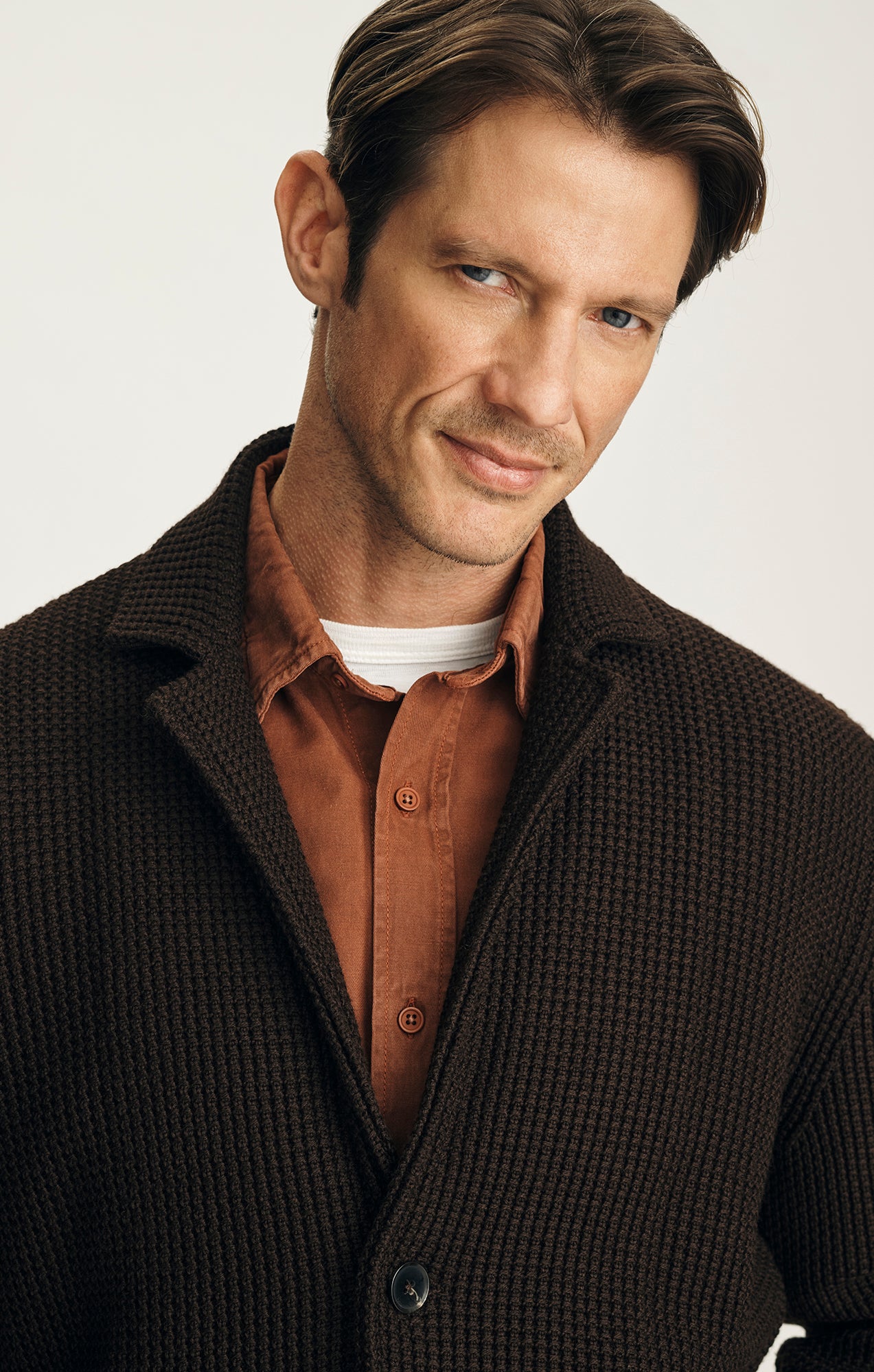 Birch Knit Blazer in Brown