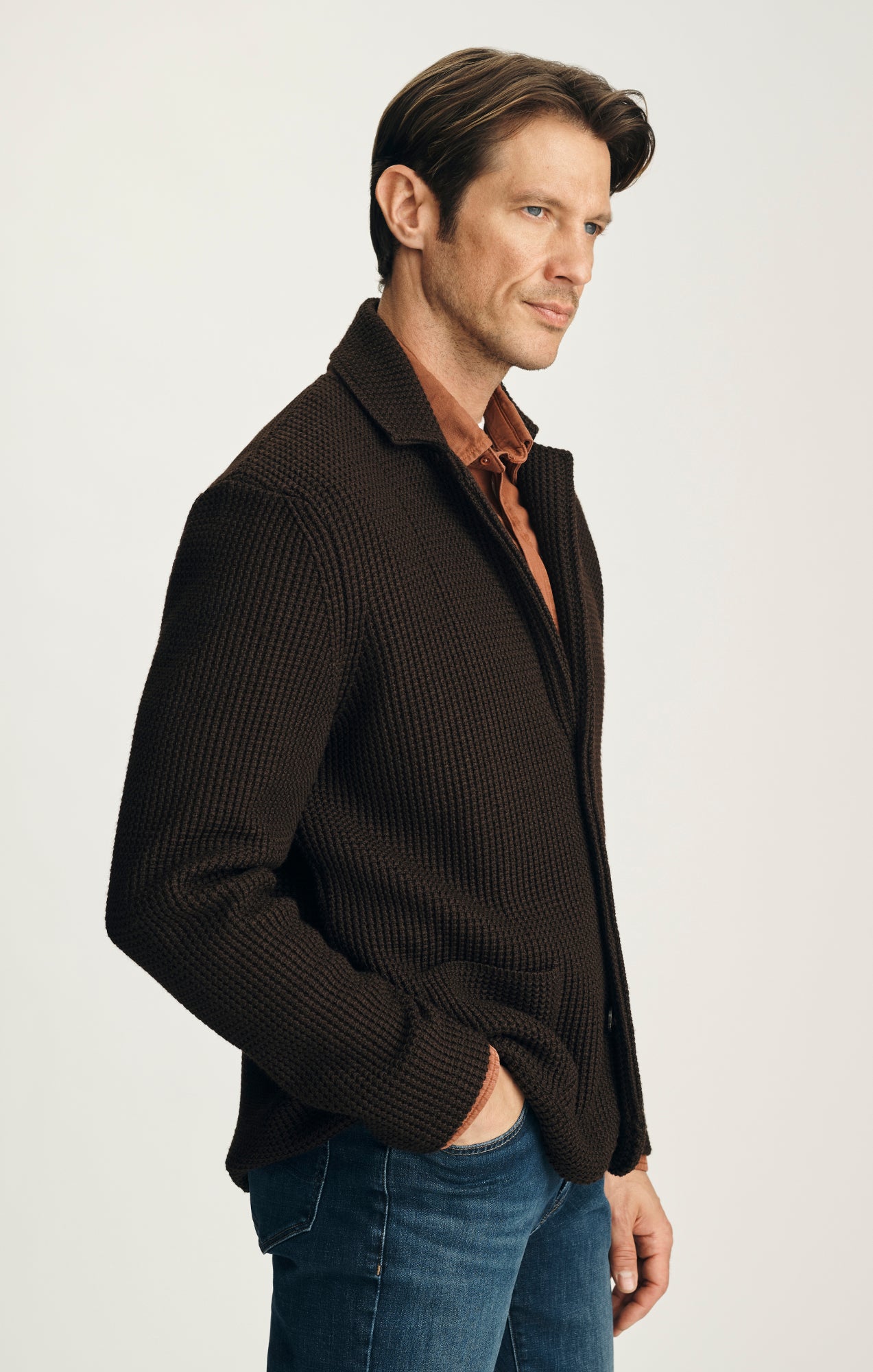 Birch Knit Blazer in Brown