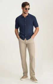 Button Down Sweater In Dress Blues