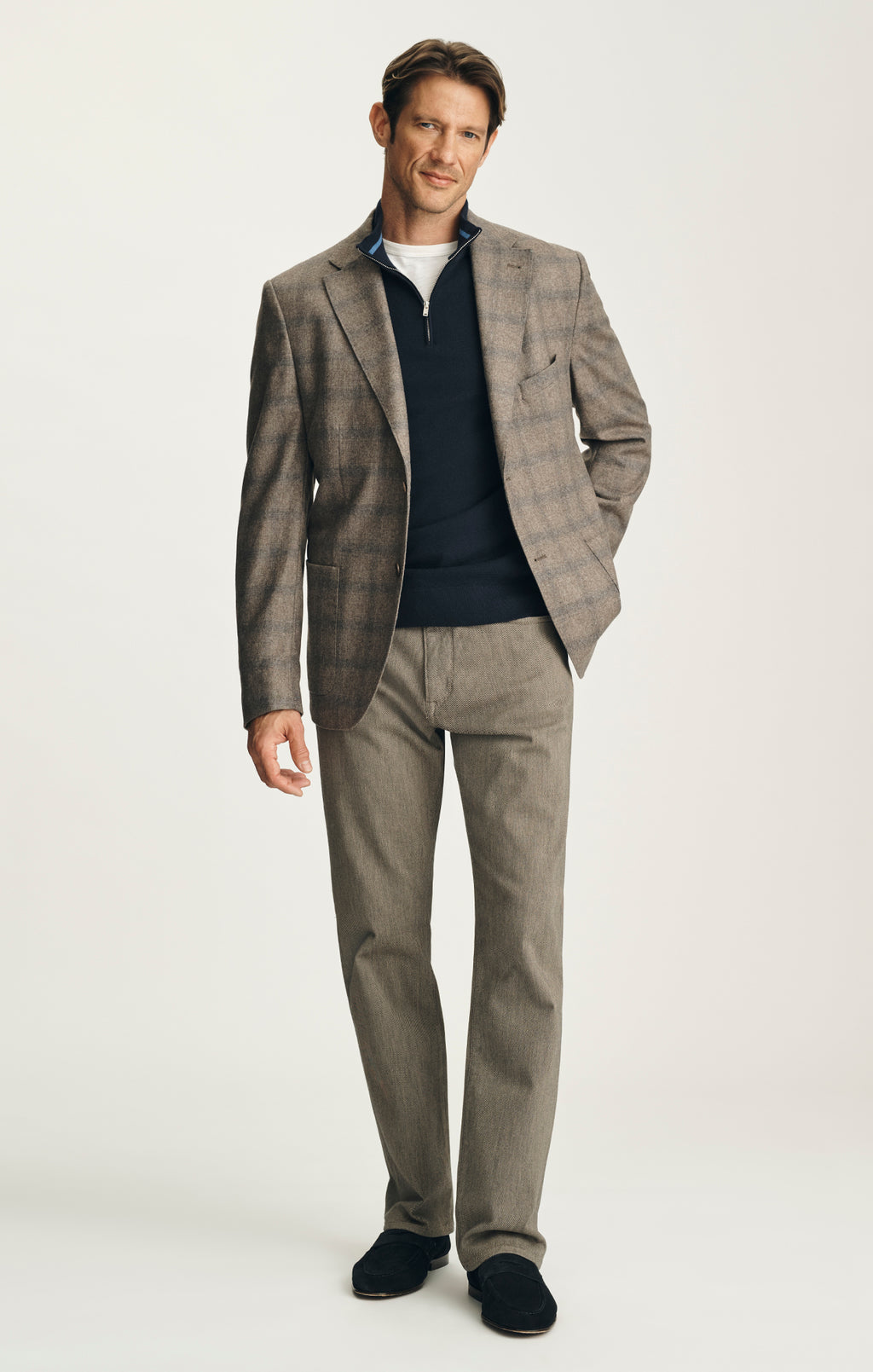 Quarter Zip Sweater in Total Eclipse