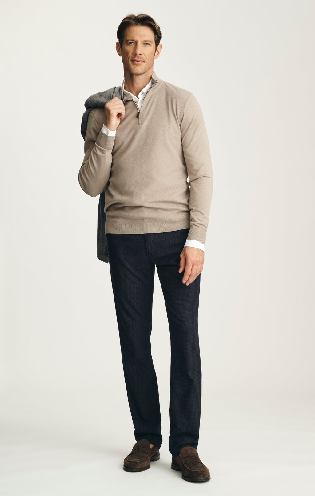 Quarter Zip Sweater in Fallen Rock