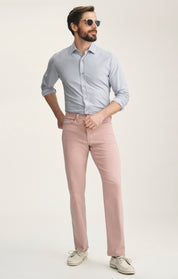 Charisma Relaxed Straight Pants In Pink Twill