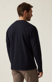 Long Sleeve Henley In Navy