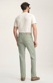Charisma Relaxed Straight Pants In Iceberg Green Twill