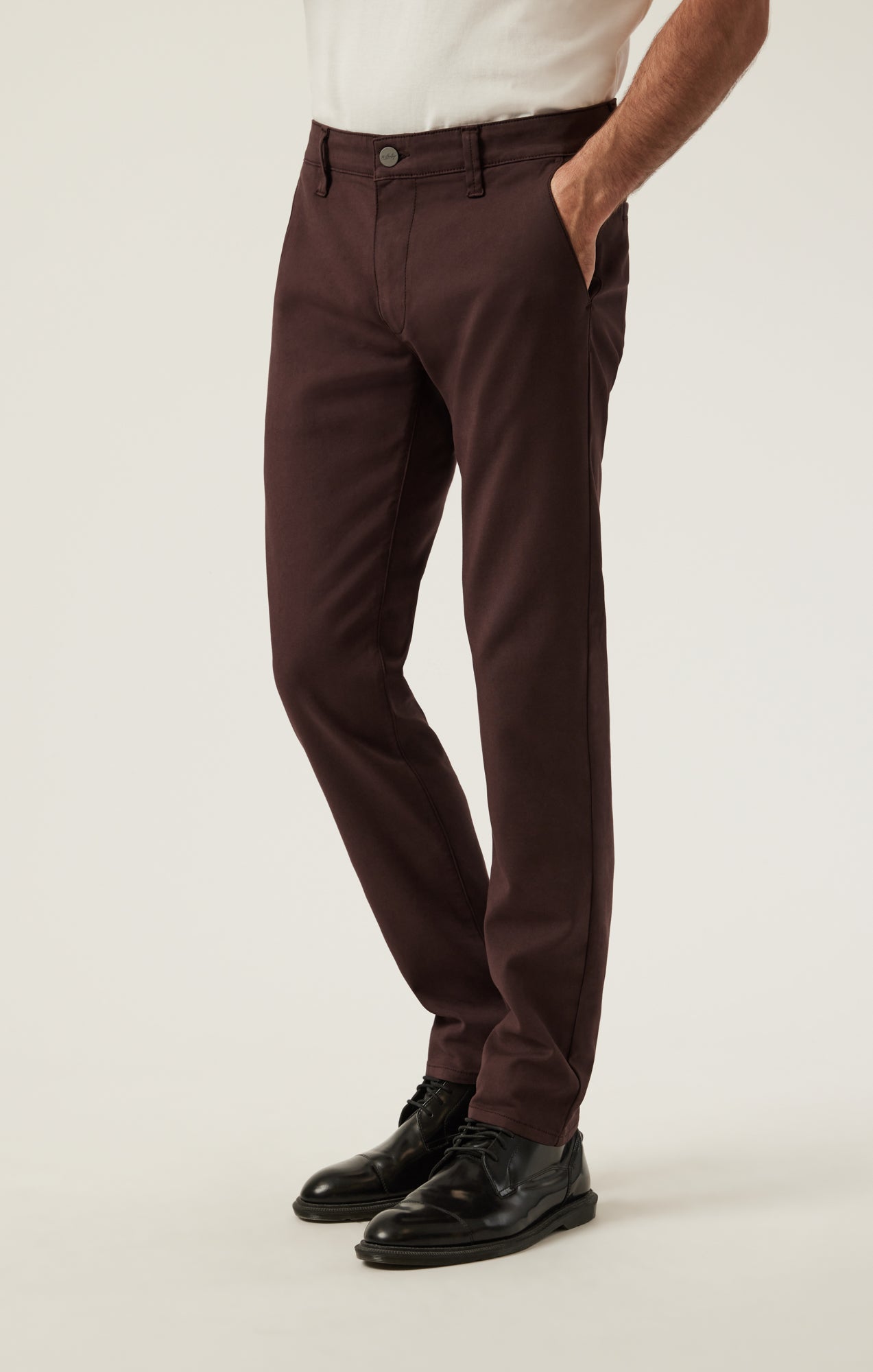 34 Heritage Men's Verona Straight Leg Chino Pants in Burgundy High Flyer