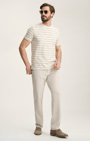 Charisma Relaxed Straight Pants In Stone Seersucker