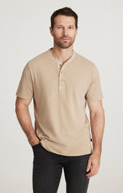 Slub Henley T-Shirt in Twill