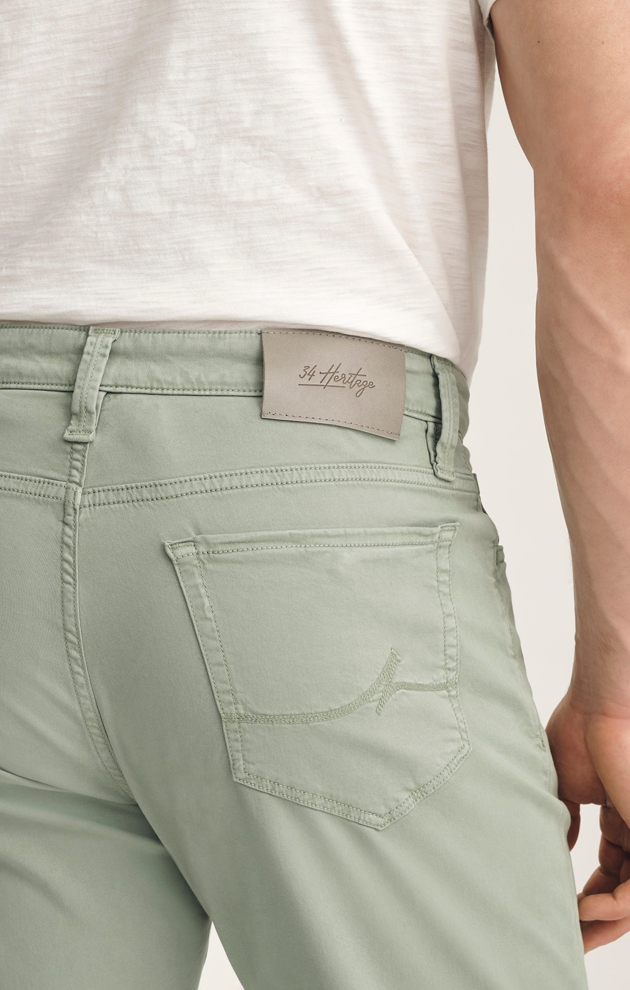 Courage Straight Leg Pants In Iceberg Green Twill