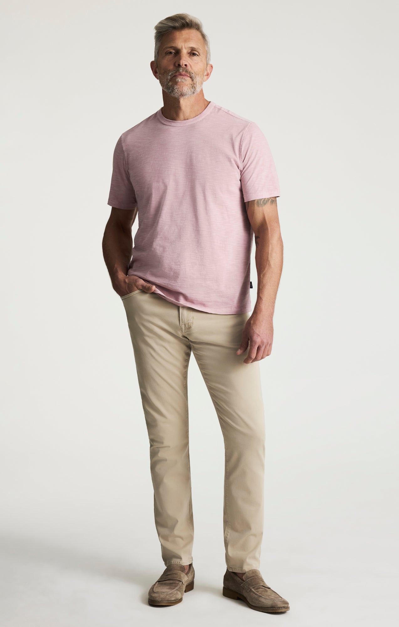 Slub Crew Neck T-Shirt In Woodrose