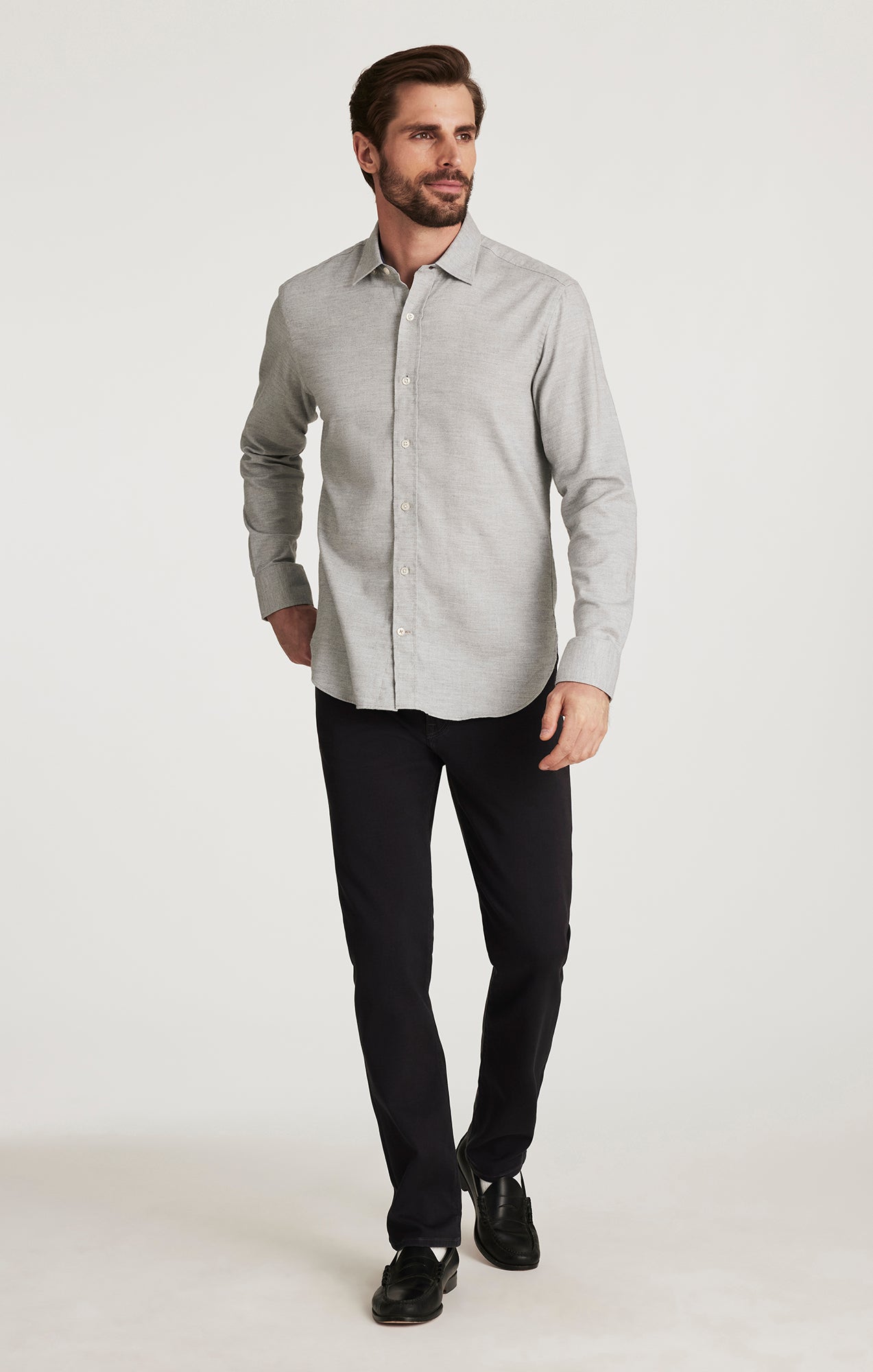 Courage Straight Leg Pants in Dark Grey Cloud Luxe