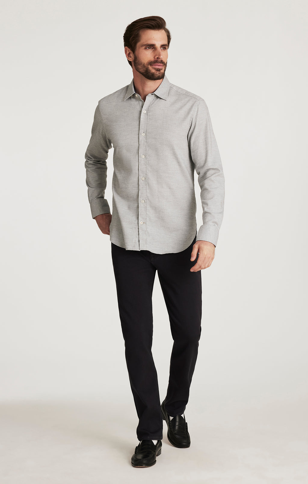Courage Straight Leg Pants in Dark Grey Cloud Luxe