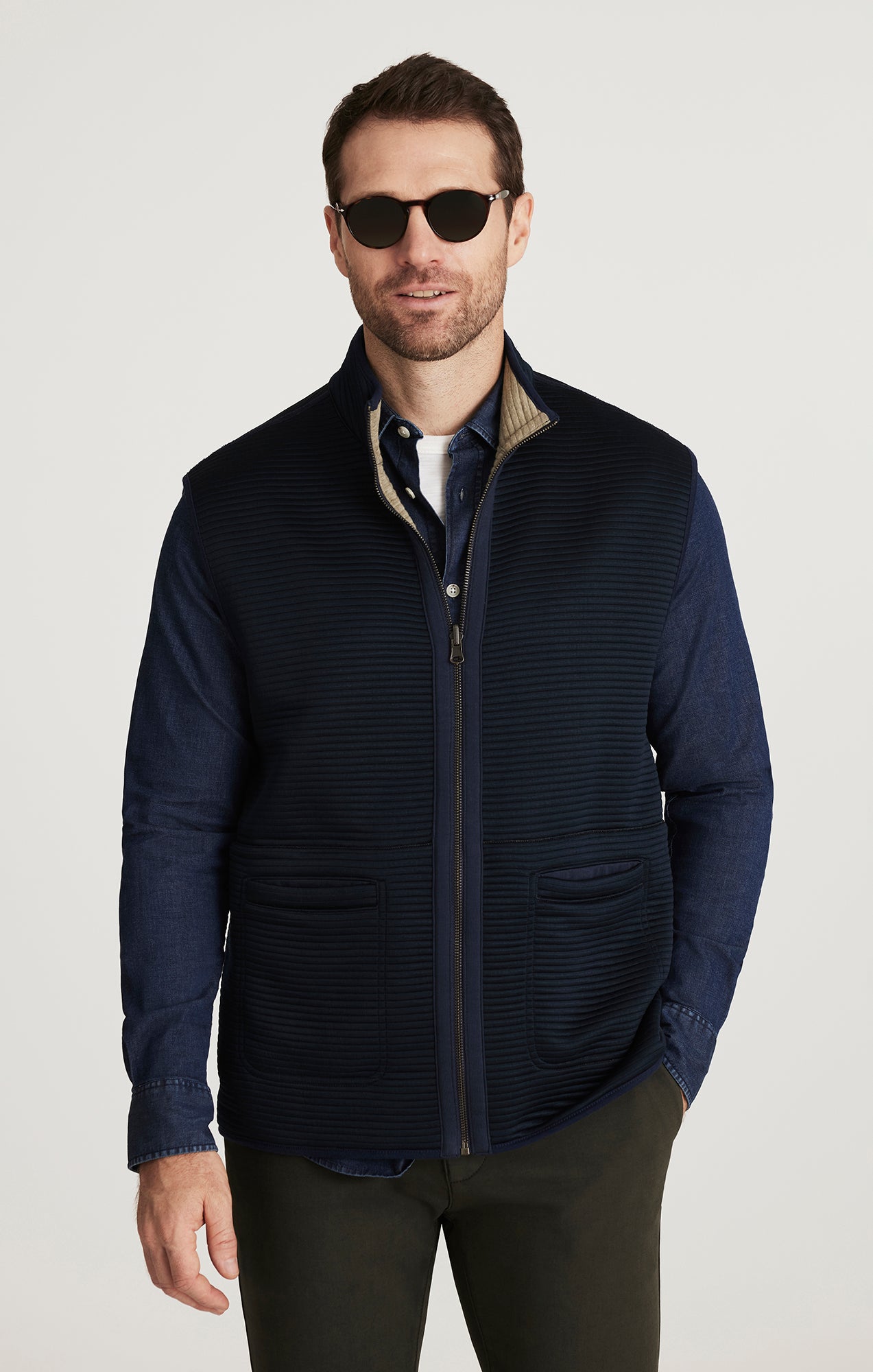 Ottoman Vest in Navy