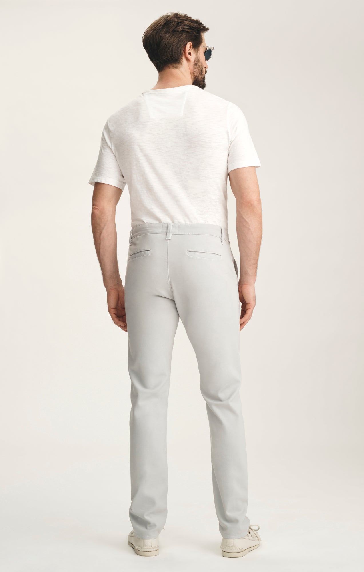 Verona Straight Leg Chino Pants In Ice Grey High Flyer