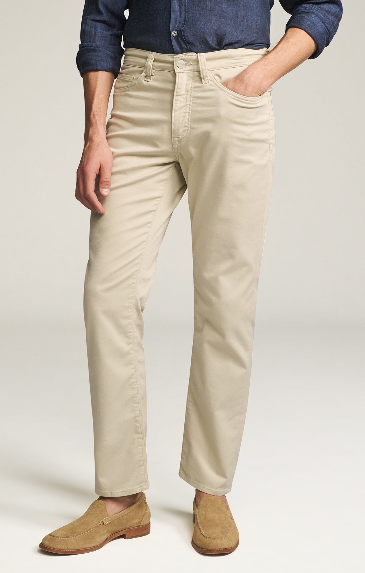 Charisma Relaxed Straight Leg Pants in Tan Coolmax