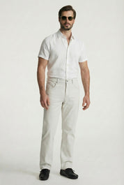 Charisma Relaxed Straight Pants In Bone Cloud Luxe