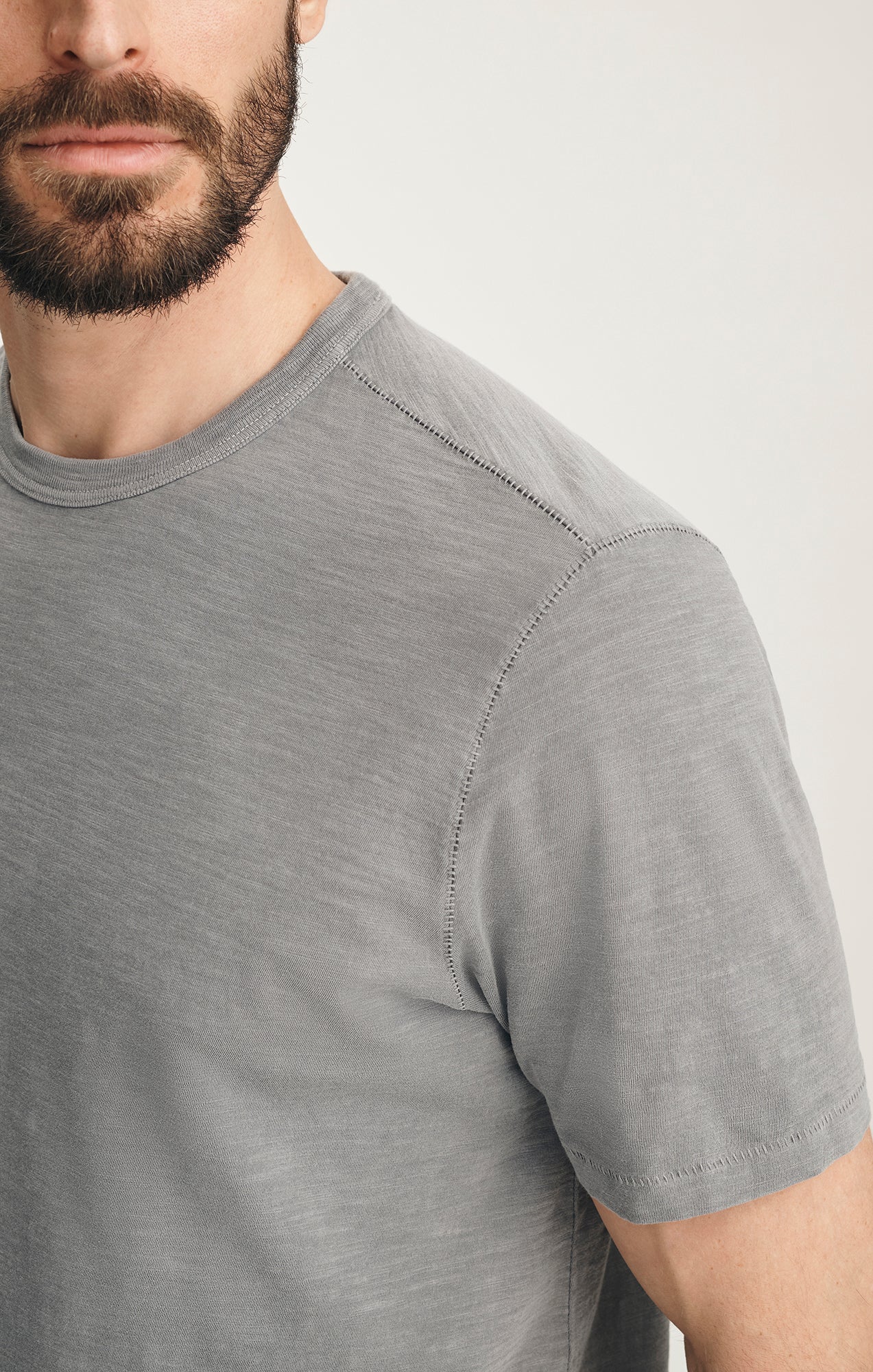 Slub Crew Neck T-shirt In Chiseled Stone
