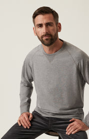 French Terry Crew Sweatshirt In Grey Melange