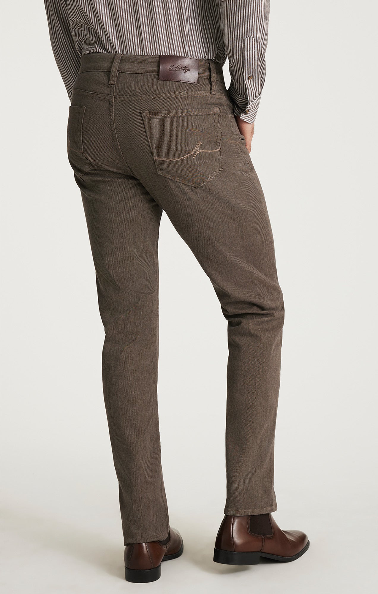 Courage Straight Leg Pants in Coffee Diagonal
