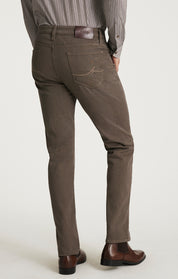 Courage Straight Leg Pants in Coffee Diagonal