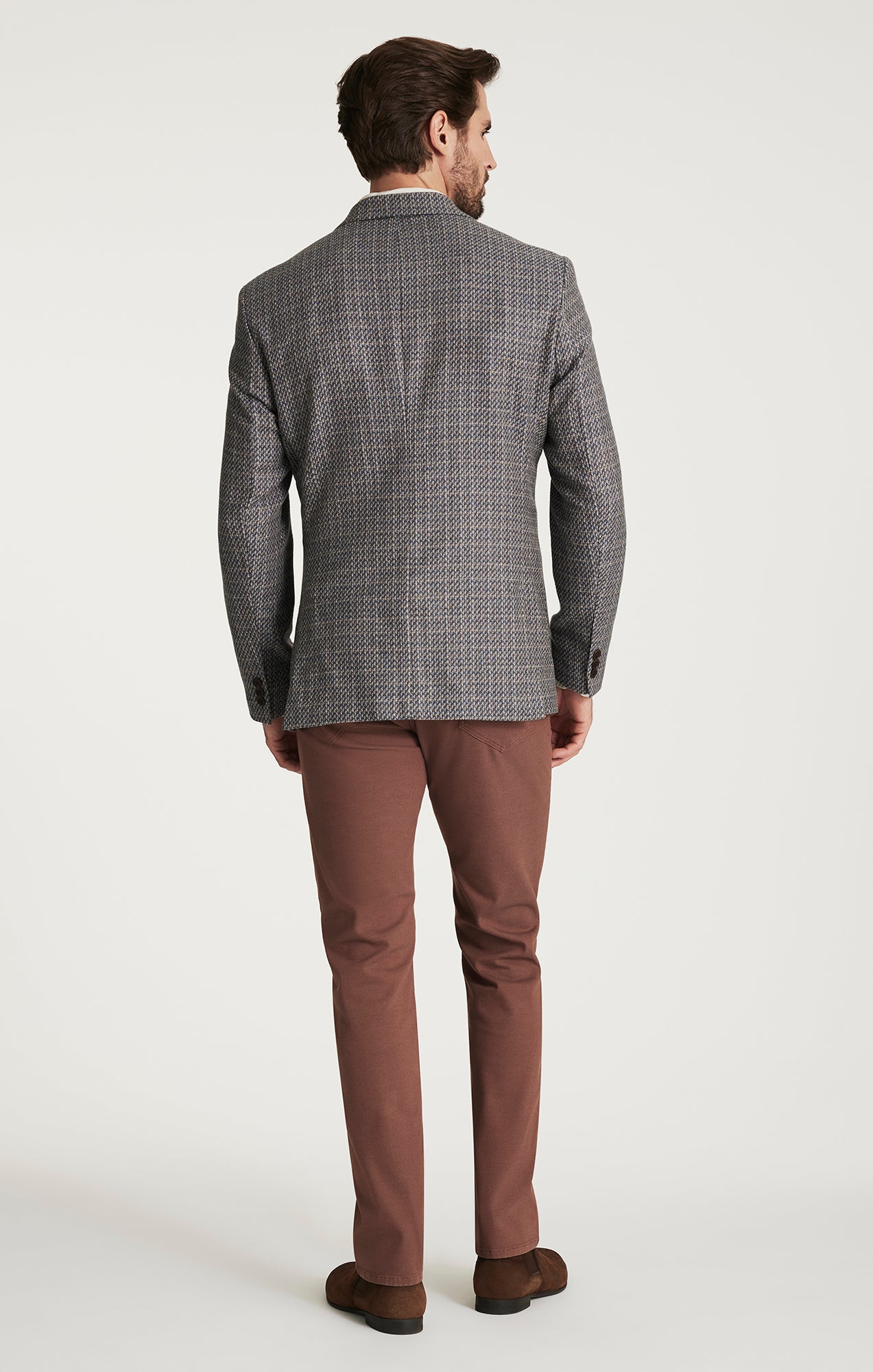 Matteo Mini Checked Blazer in Dark Blue