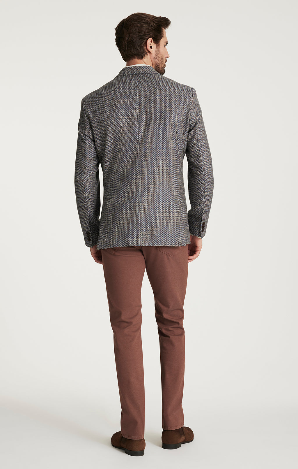 Matteo Mini Checked Blazer in Dark Blue