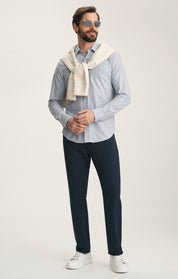 Charisma Relaxed Straight Pants In Deep Ocean Cross Twill