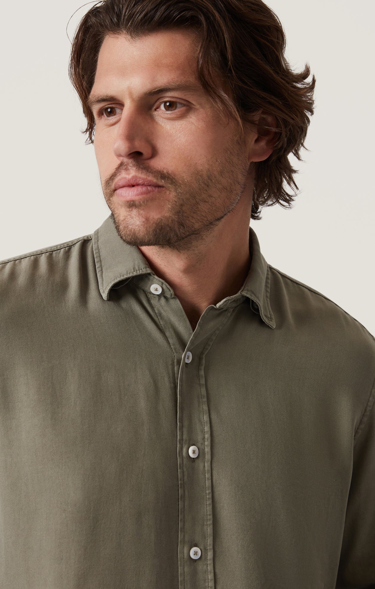 34 Heritage Men's Tencel Shirt in Pastel Olive 34 Heritage Men's Tencel Shirt in Pastel Olive