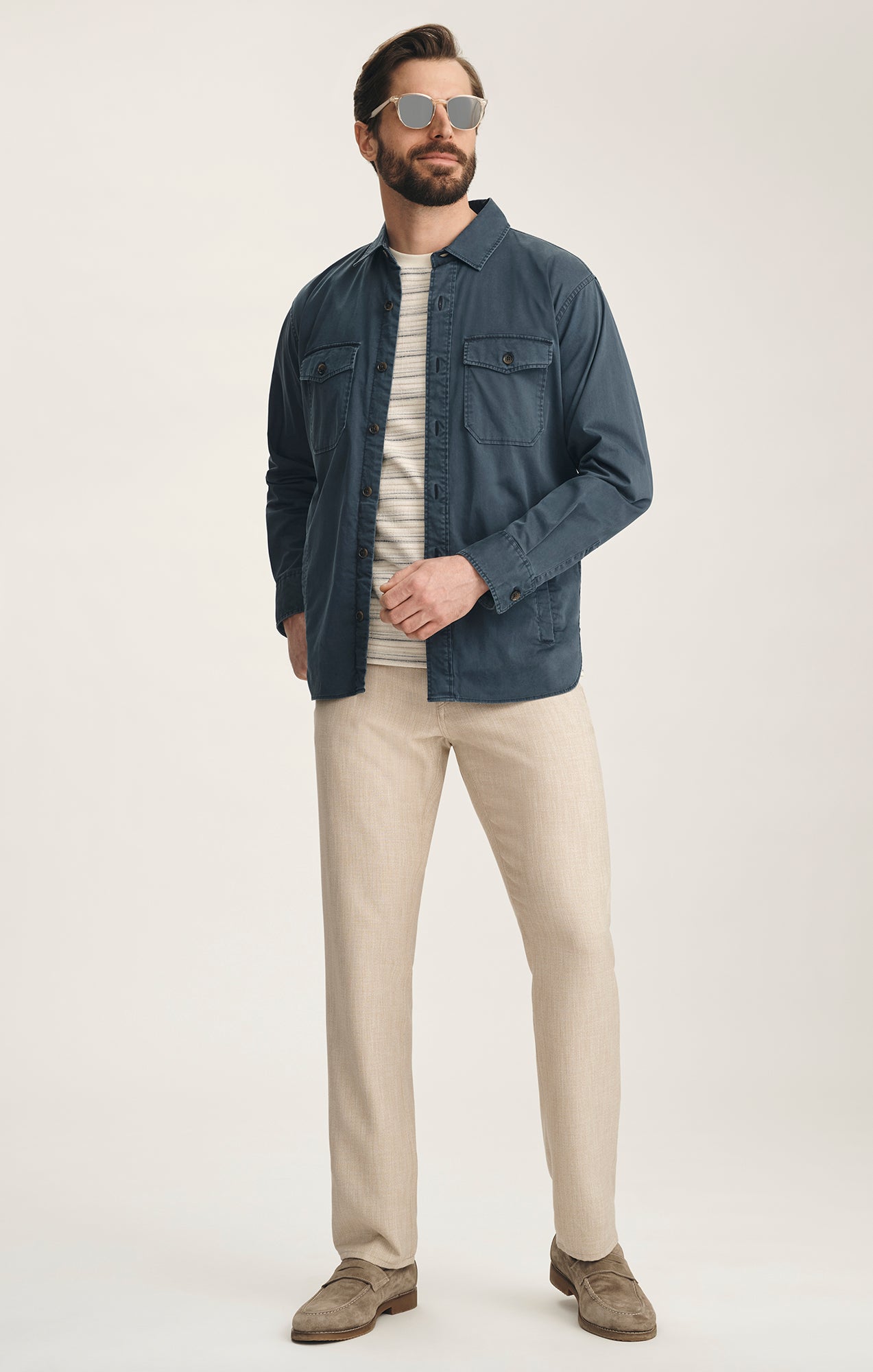 Charisma Relaxed Straight Pants In Wheat Cross Twill