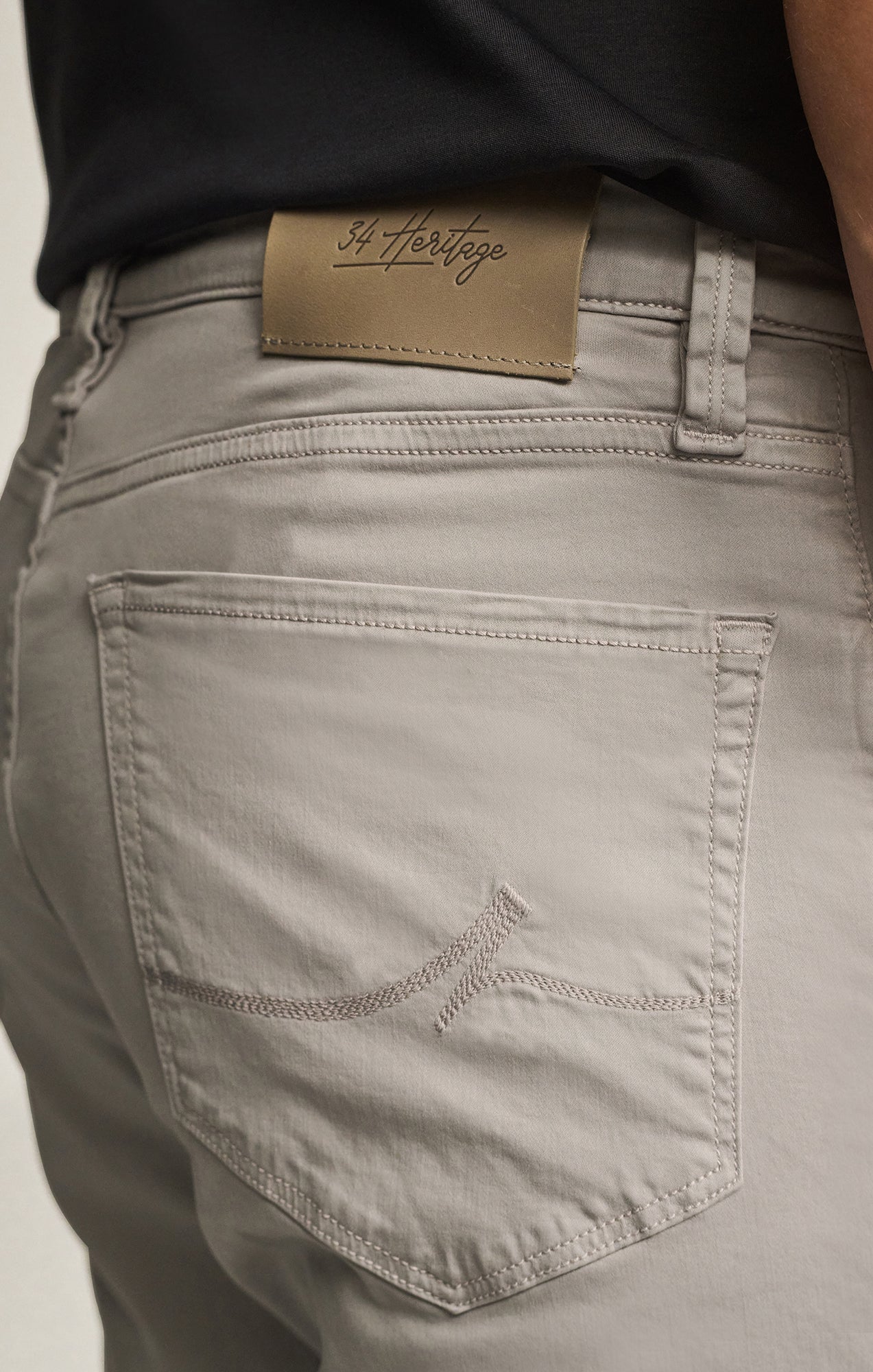 Charisma Relaxed Straight Pants in Cement Twill