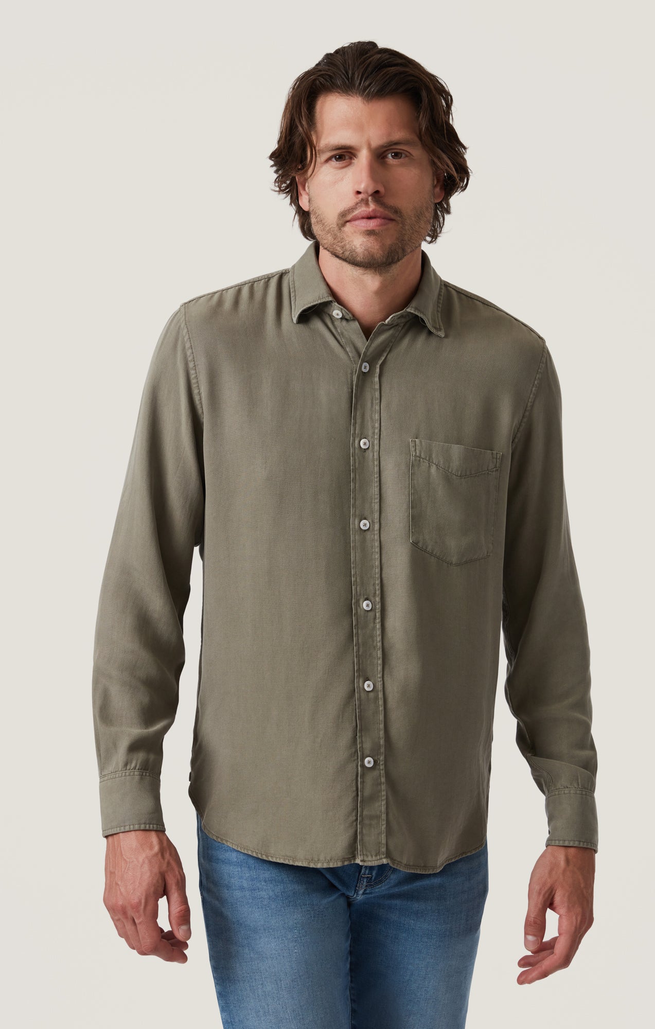 Tencel Shirt in Pastel Olive