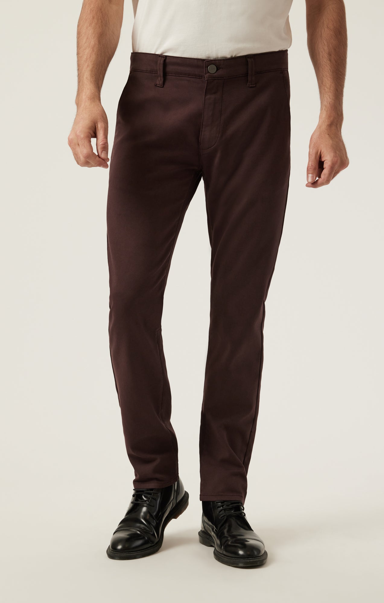 34 Heritage Men's Verona Straight Leg Chino Pants in Burgundy High Flyer