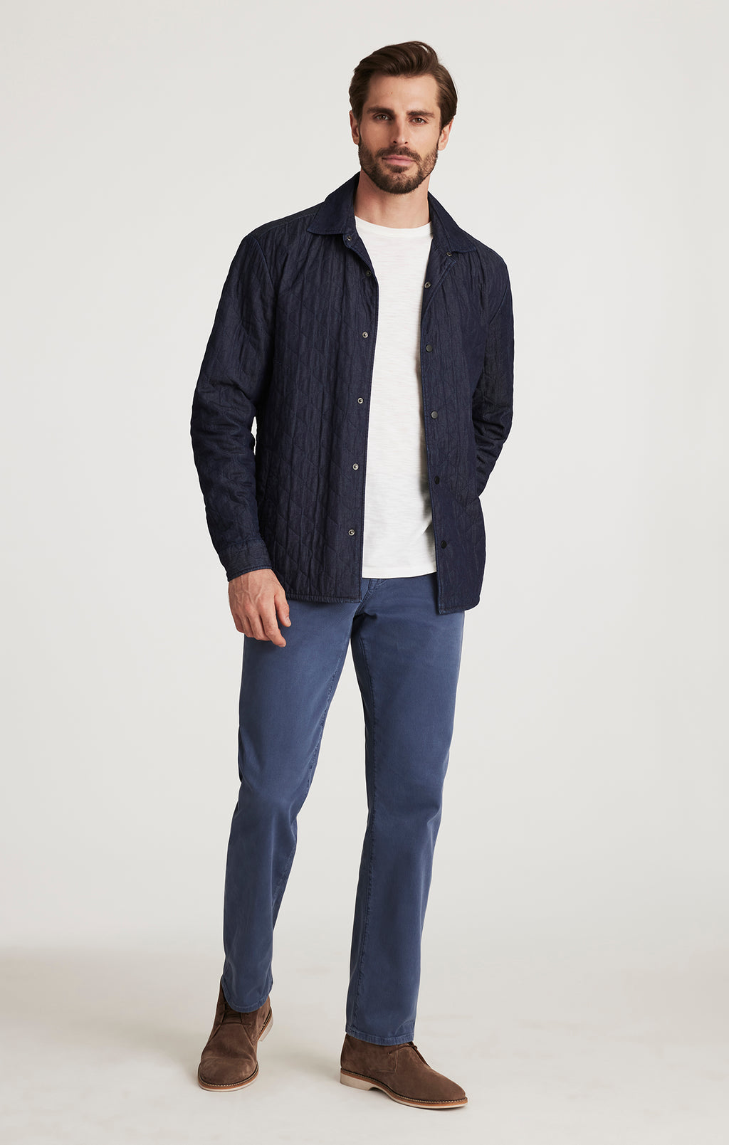 Charisma Relaxed Straight Pants in Blue Honeycomb