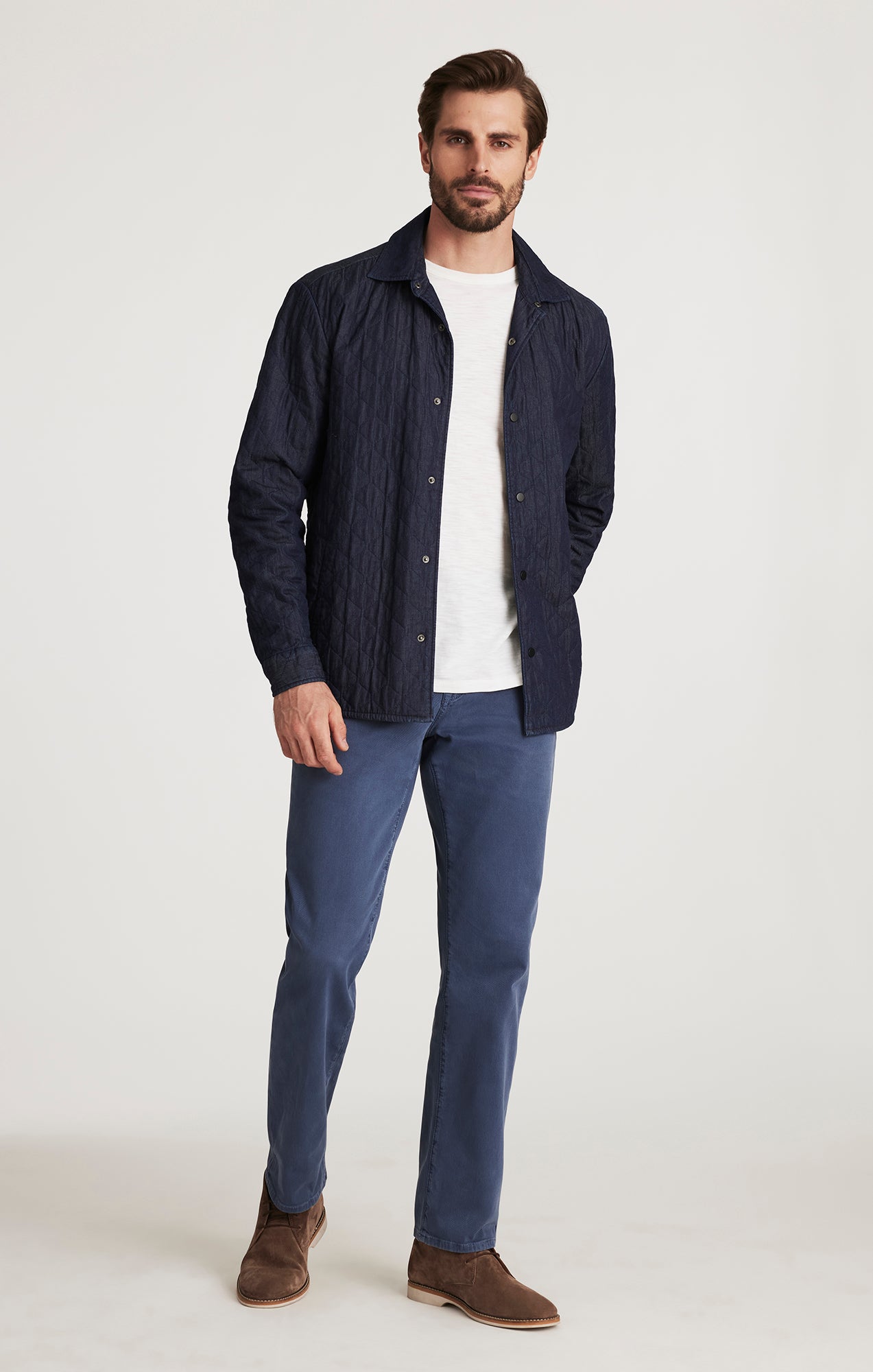 Charisma Relaxed Straight Pants in Blue Honeycomb