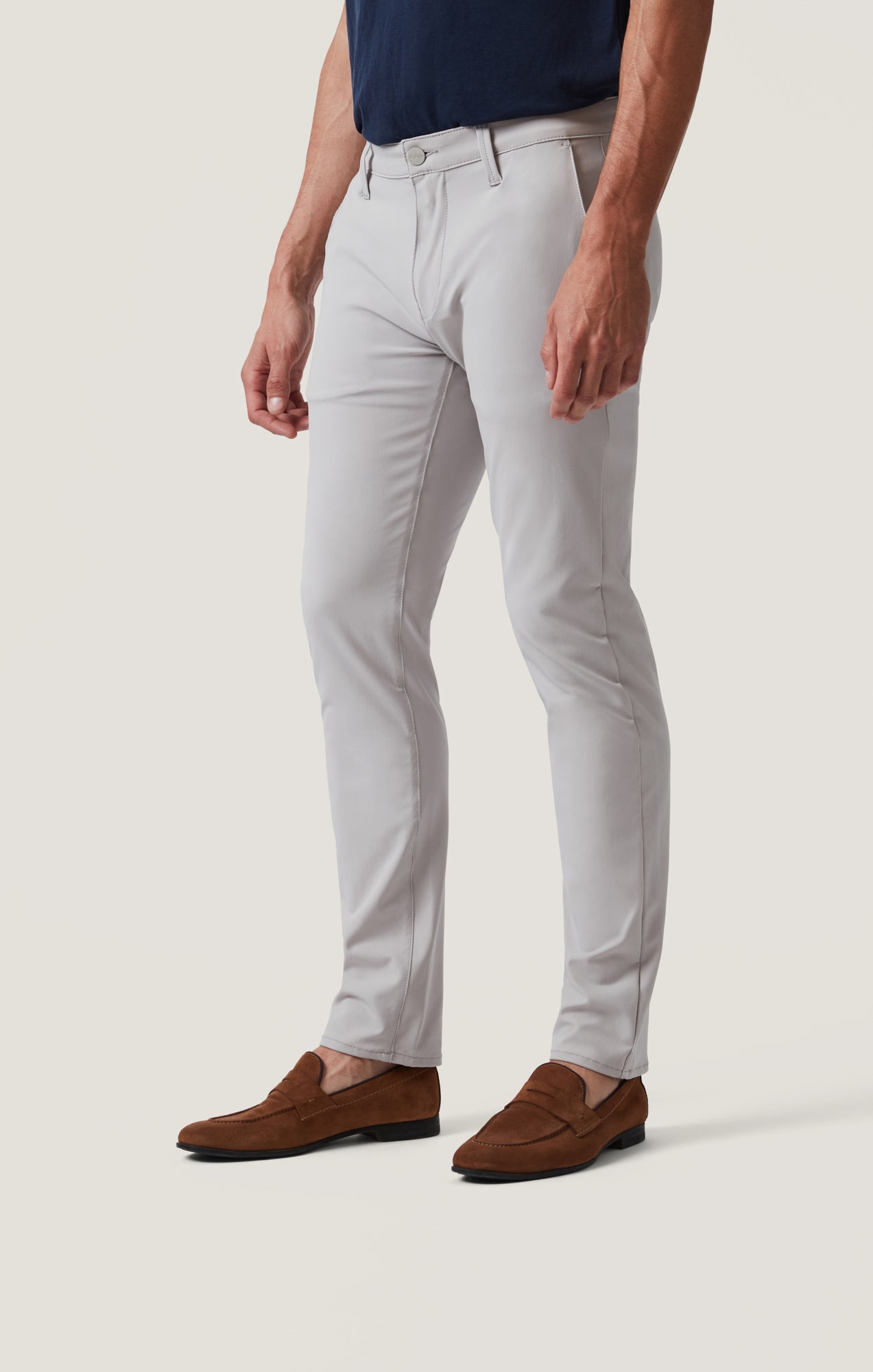 Verona Slim Leg Chino in Grey Commuter Luxe